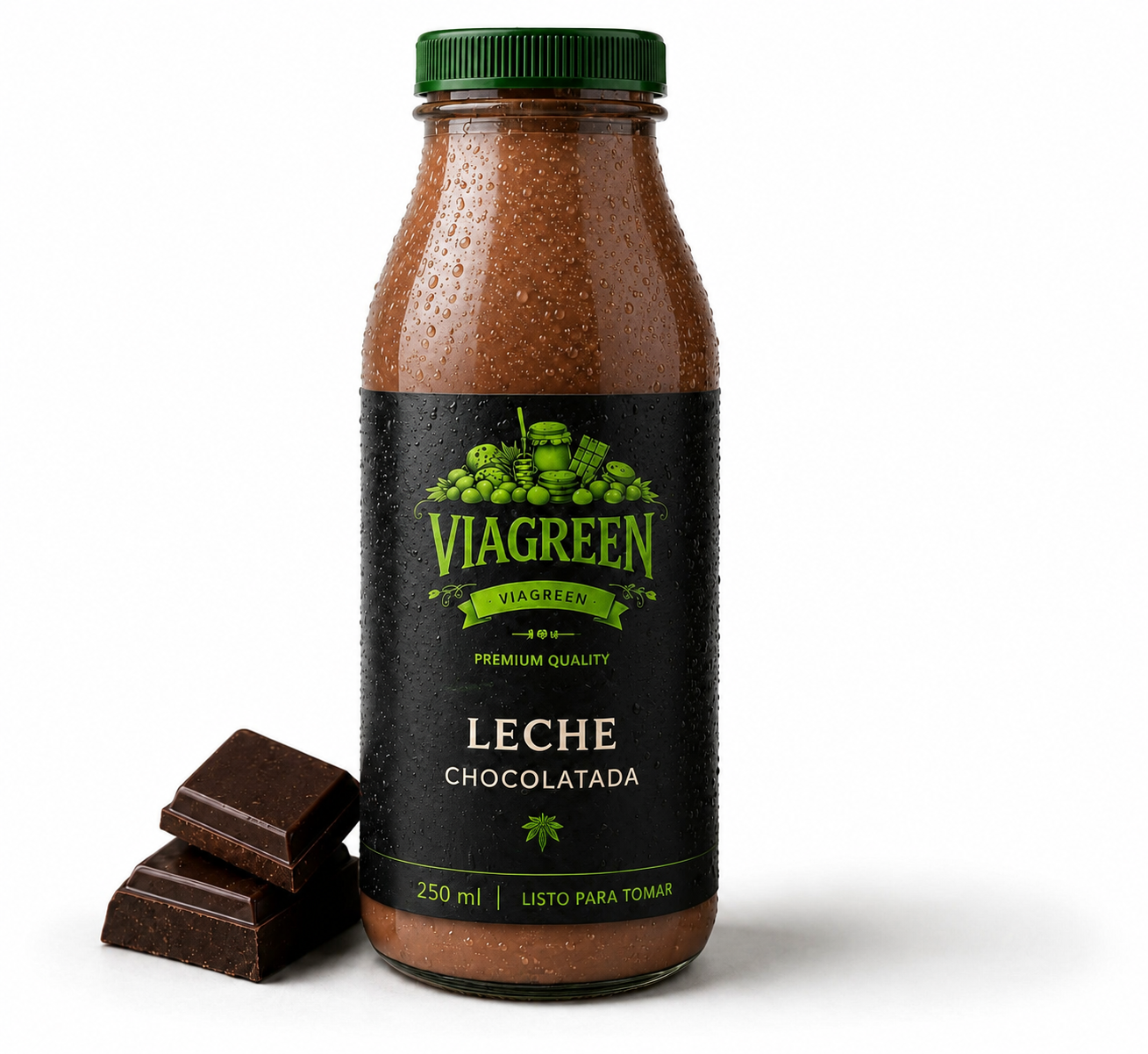 Viagreen Leche Chocolatada 250 ml-Pack 10 Unidades