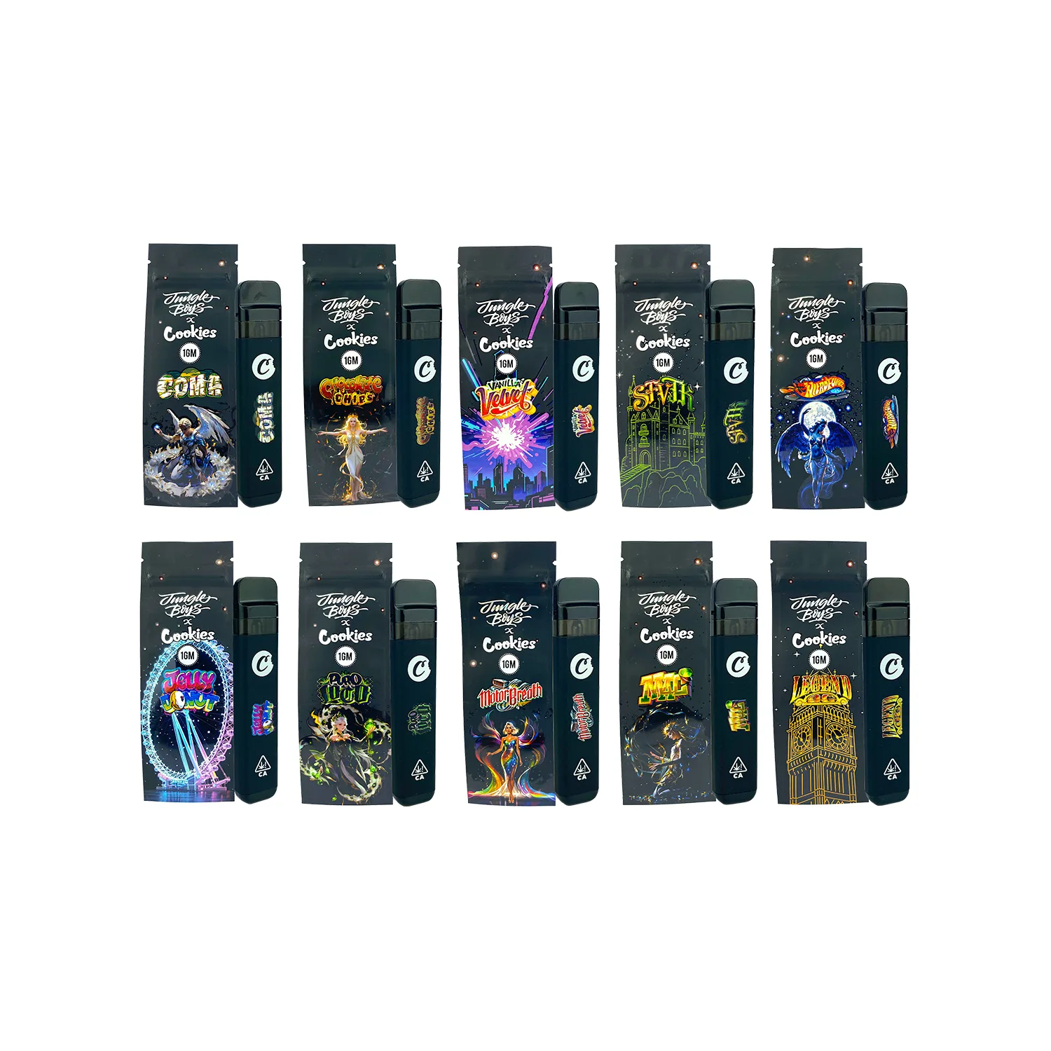 PACK 1O VAPORIZADOR-JUNGLE BOYS x COOKIES 1G PREMIUM