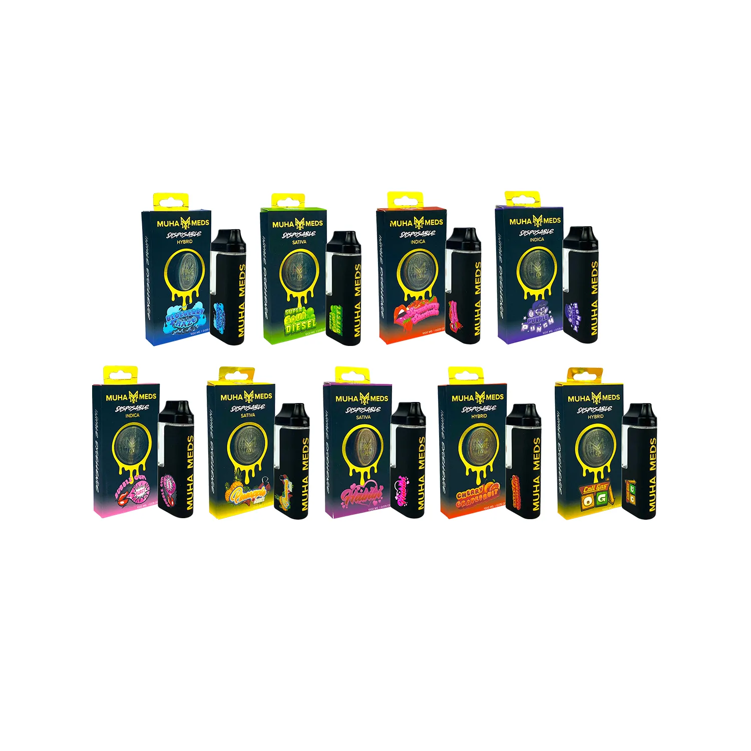 PACK 10 VAPORIZADOR-MUHA MEDS 1G