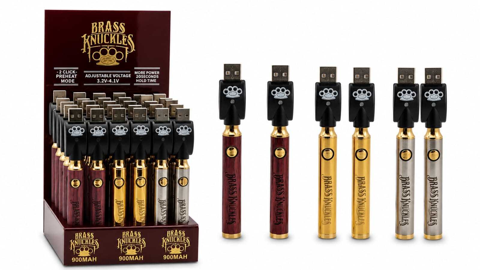 BATERIA VAPORIZADOR BRASS KNUCKLES900mAh – PACK 30 UNIDADES