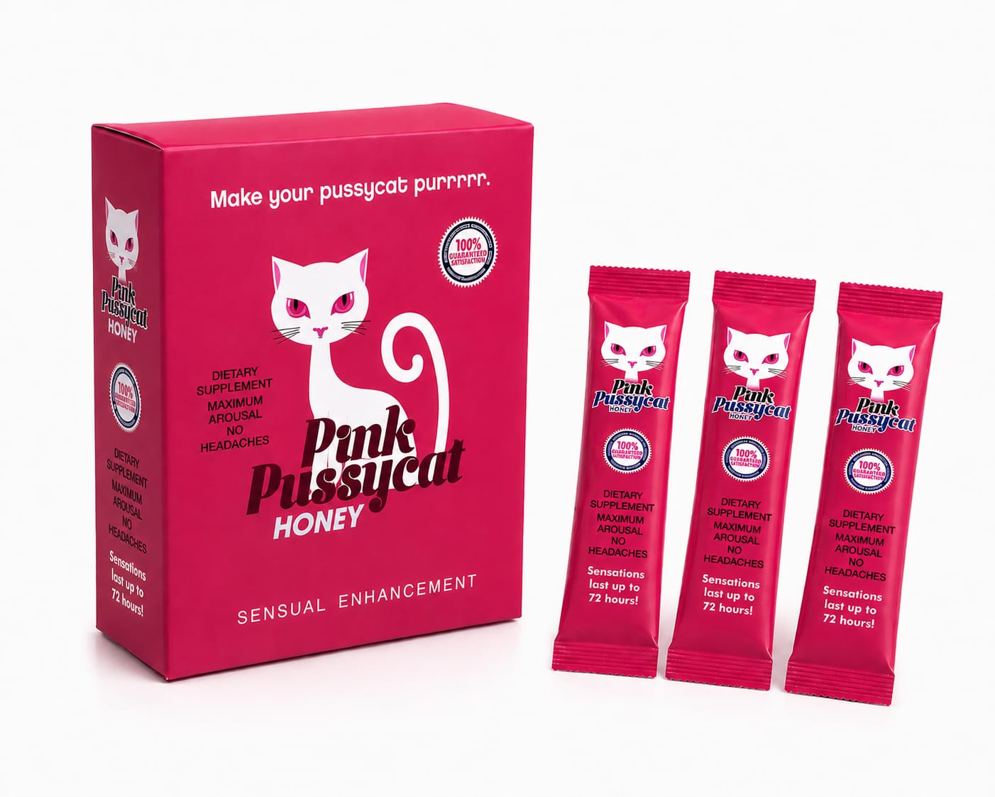 Pink Pussycat Honey-Potenciador Sensual Femenino –Caja de 10 Sobres
