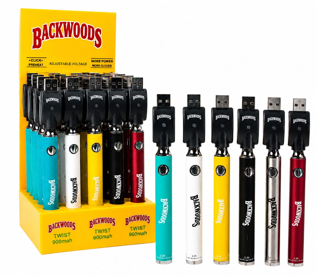 BATERIA TWIST 900mAh TIPO BACKWOODS-PACK 30 UNIDADES