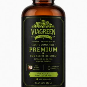 VIAGREEN – Aceite Comestible Premium con Aceite de Coco 480ML-Pack 10 unidades