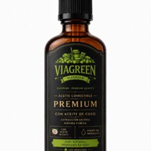 VIAGREEN – Aceite Comestible Premium con Aceite de Coco 30ML-Pack 10 unidades