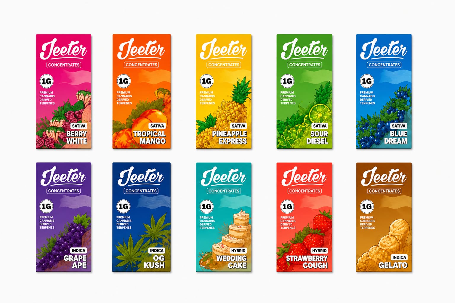 PACK 10 CARTUCHOS JEETER– SELECCION EXCLUSIVA DE SABORES