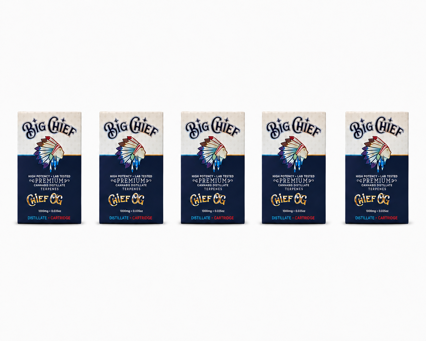 PACK 5 CARTUCHOS BIG CHIEF-SELECCION EXCLUSIVA DE SABORES