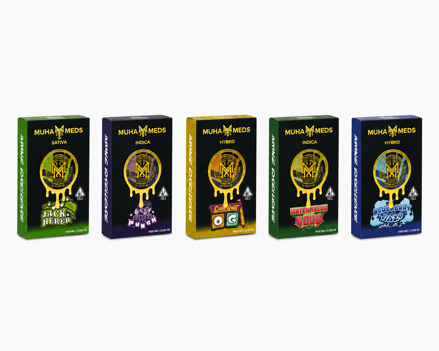 PACK 5 CARTUCHOS MUHA MEDS– SELECCION EXCLUSIVA DE SABORES