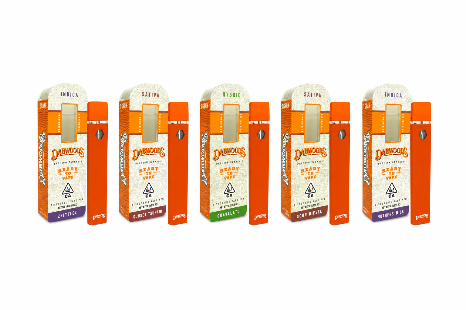 PACK 5 VAPORIZADOR-DABWOODS PEN 1G