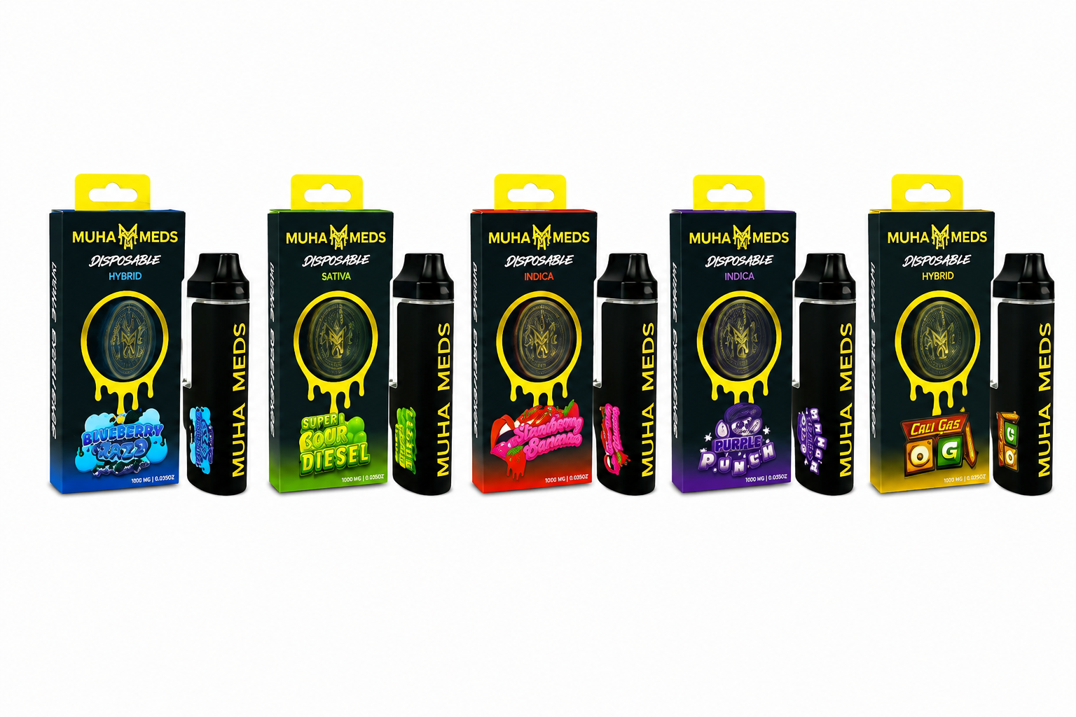 PACK 5 VAPORIZADOR-MUHA MEDS 1G